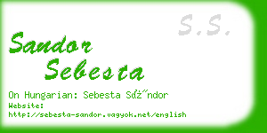 sandor sebesta business card